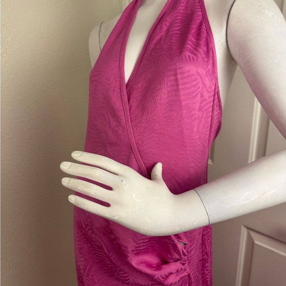 Meshki pink halter maxi dress with slit Size Small. #339 - Picture 9 of 16